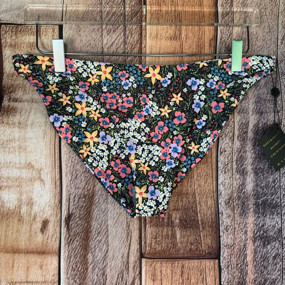 Skatie Swim Bottom Floral Black Size XL Beach Vacation Pool Summer Flower - Picture 1 of 5
